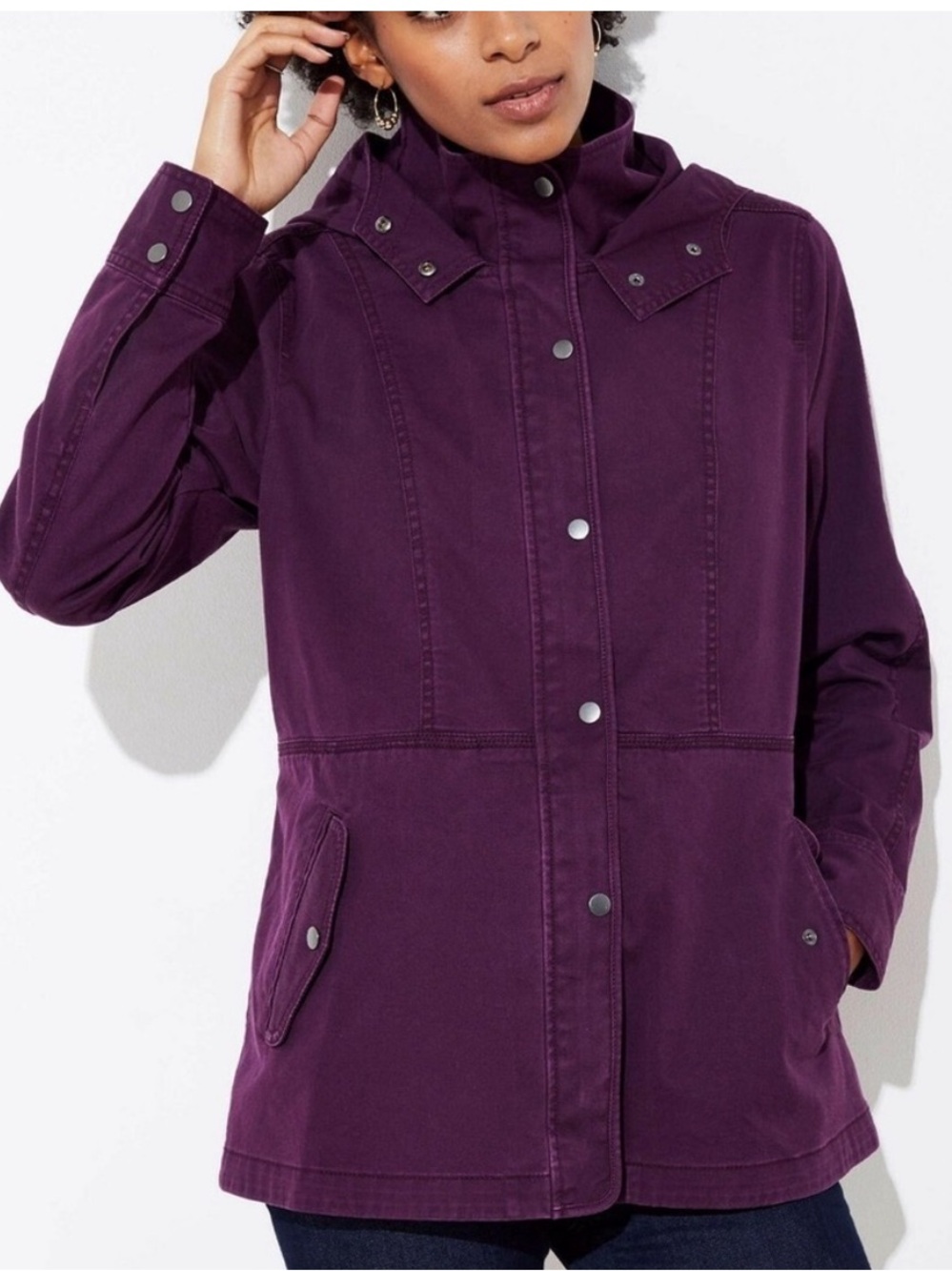 LOFT Purple Utility Jacket – Size Medium